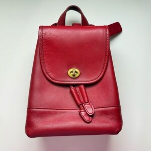 vintage coach red daypack #9960